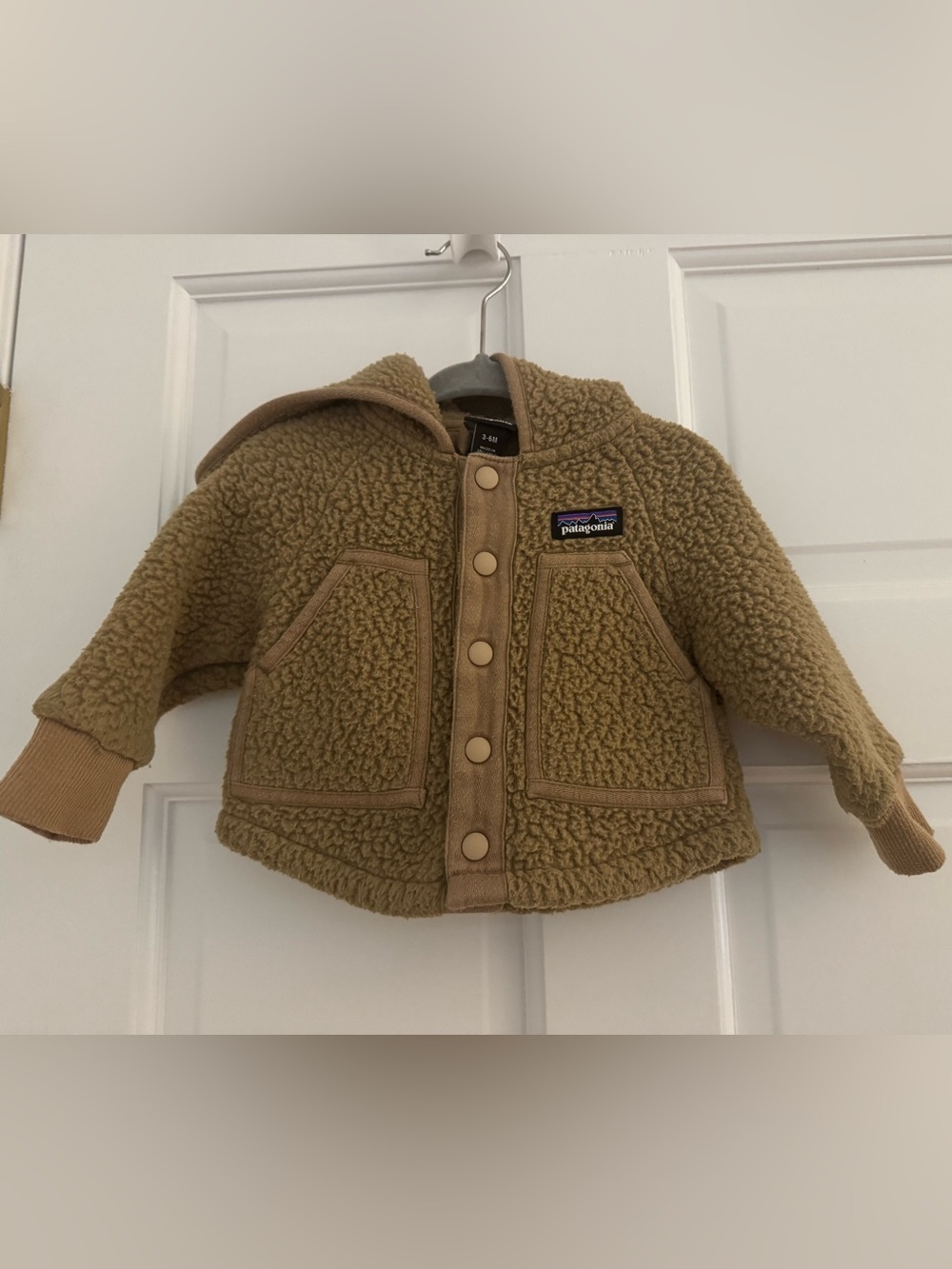 Patagonia Infant Tan Sherpa Jacket with Hood